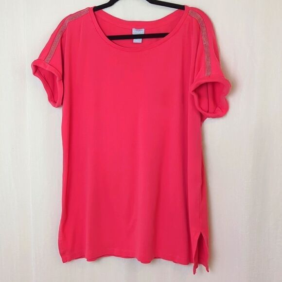 Chico's Oversized Tunic Top Salmon Size 2 - Picture 1 of 5